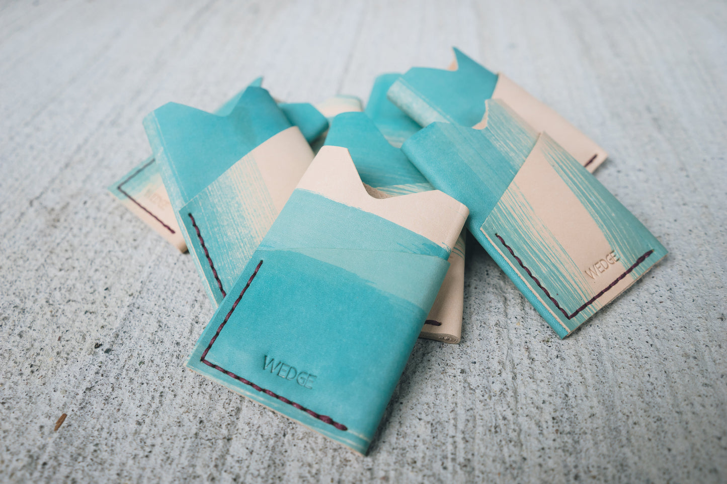 Limited - Hand Dyed Blue Turquoise Tricouni Card Holder-0