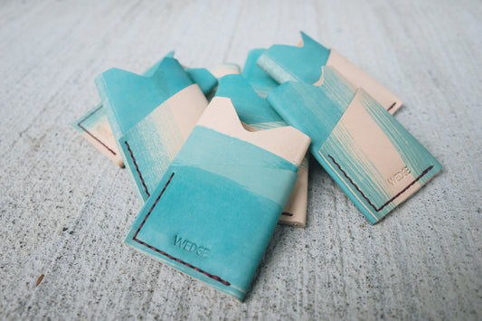 Limited - Hand Dyed Blue Turquoise Tricouni Card Holder-0